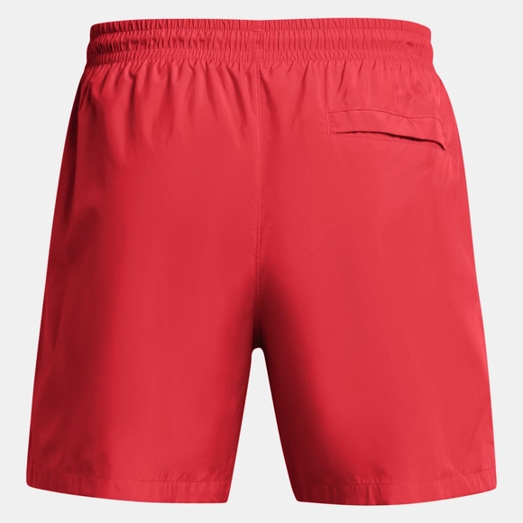 NWT Under Armour Men's Essential Icon Volley Red Loose Athletic Beach Shorts | S - Picture 3 of 10